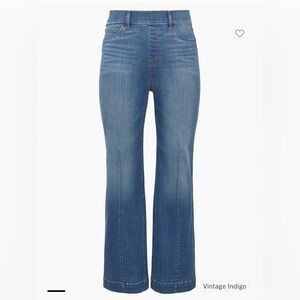New SPANX Women’s Seamed Front Wide Leg Pull-On Jeans Large Tall